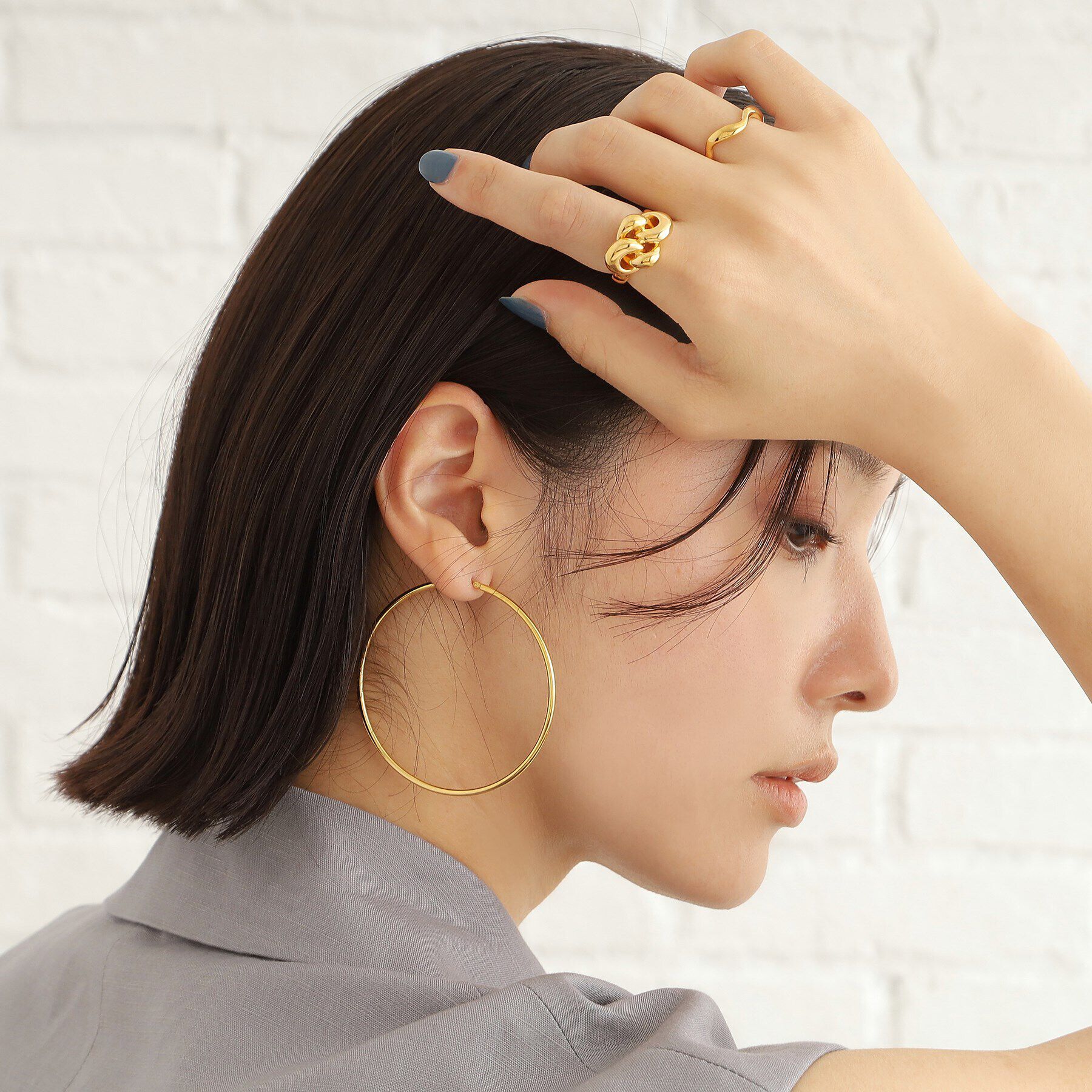 COCOSHNIK ONKITSCH「シルバー ソリッドフープピアスXXL GP」|ピアス|