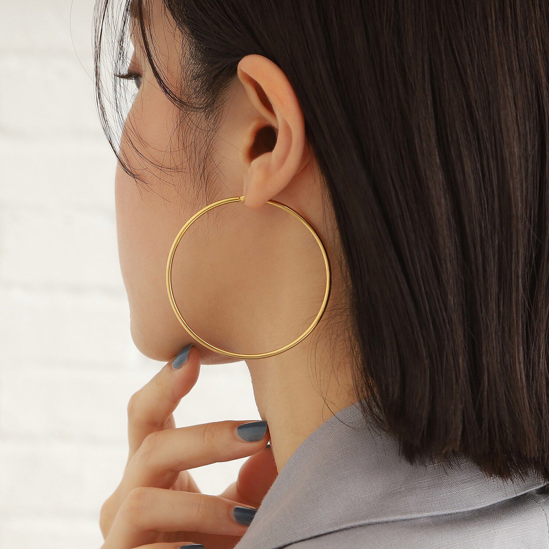 COCOSHNIK ONKITSCH「シルバー ソリッドフープピアスXXL GP」|ピアス|