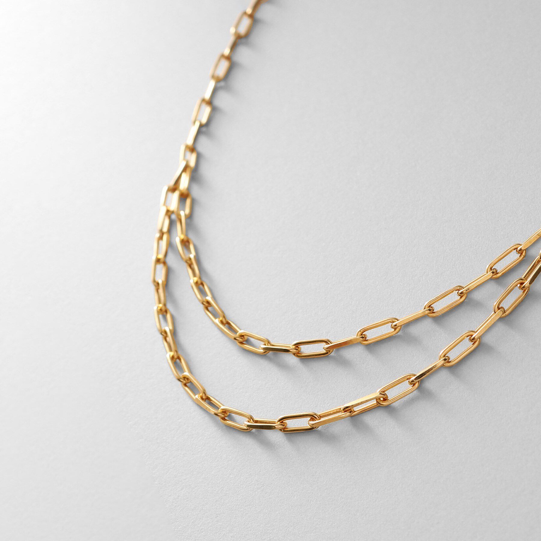 COCOSHNIK ONKITSCH「シルバー ミックスチェーン アシンメトリードレープネックレス GP」|ネックレス|