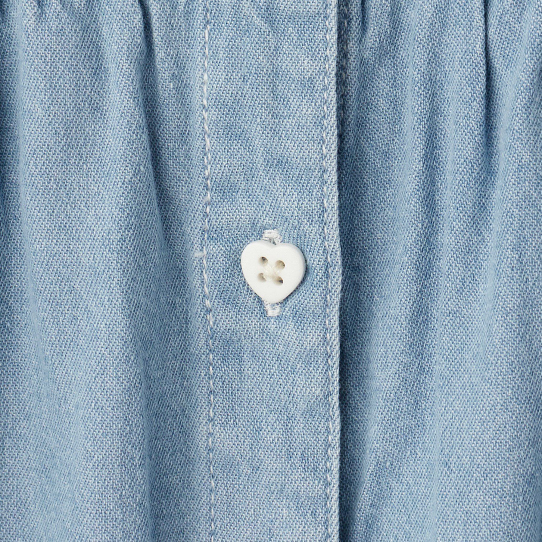 SHOO･LA･RUE「【100-150cm/ひんやり】ハートボタンデニムワンピース」|ワンピース|