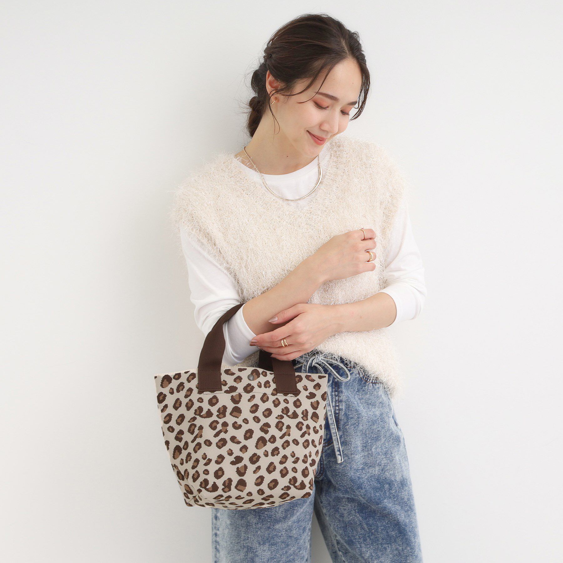 SHOO･LA･RUE「ニットランチトートバッグ」|トートバッグ|ブラウン(643)