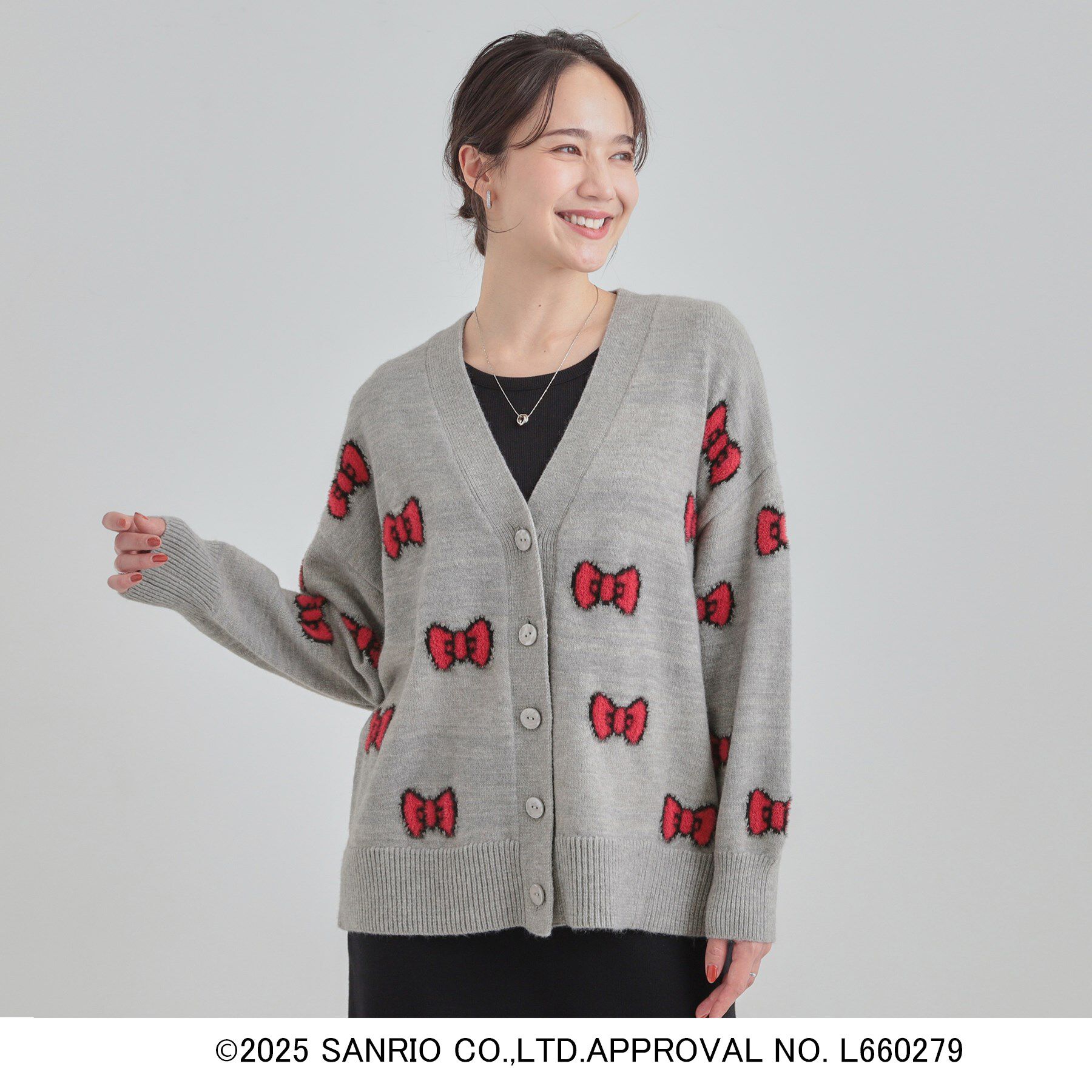 SHOO･LA･RUE「【HELLO KITTY コラボ】Vネックジャカードカーディガン」|カーディガン|