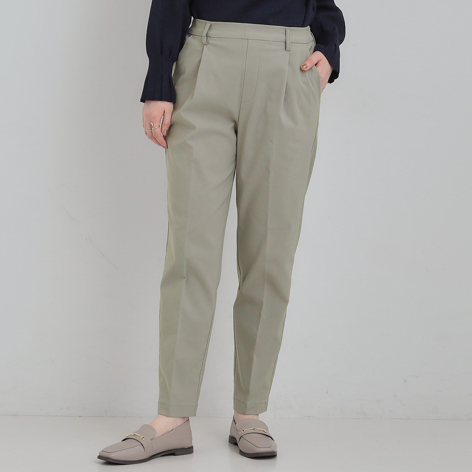 SHOO･LA･RUE「あったか裏起毛テーパードパンツ」|その他|チャコールグレー(0