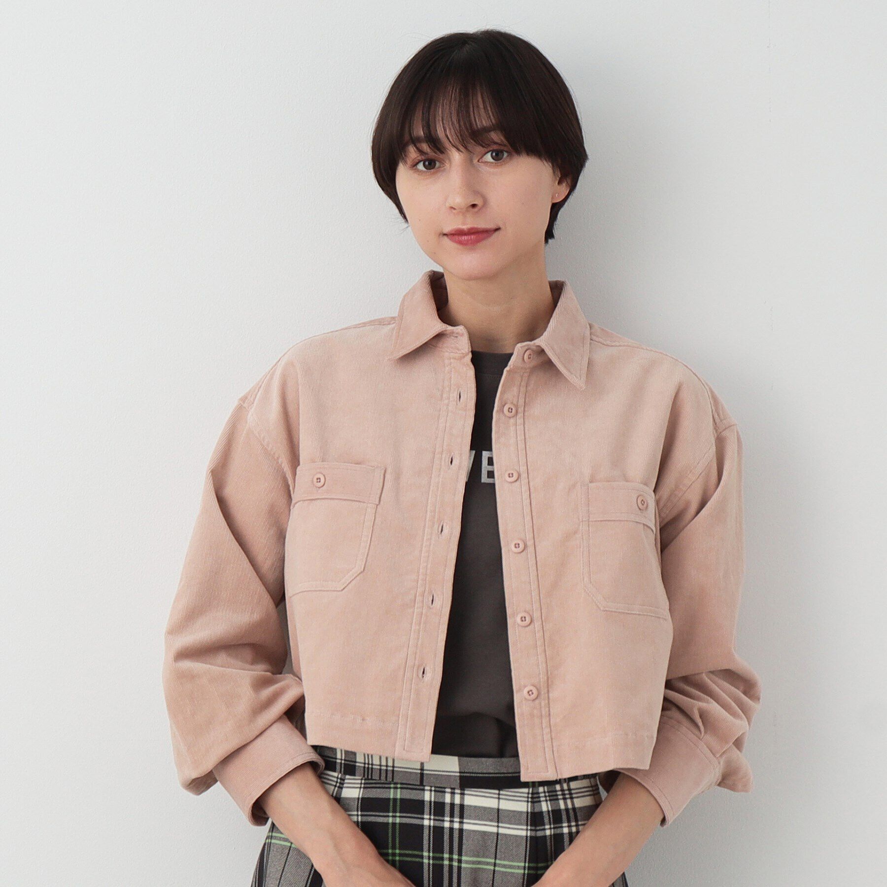 Dessin「コーデュロイショートジャケット」|テーラードジャケット|ライトピンク(070