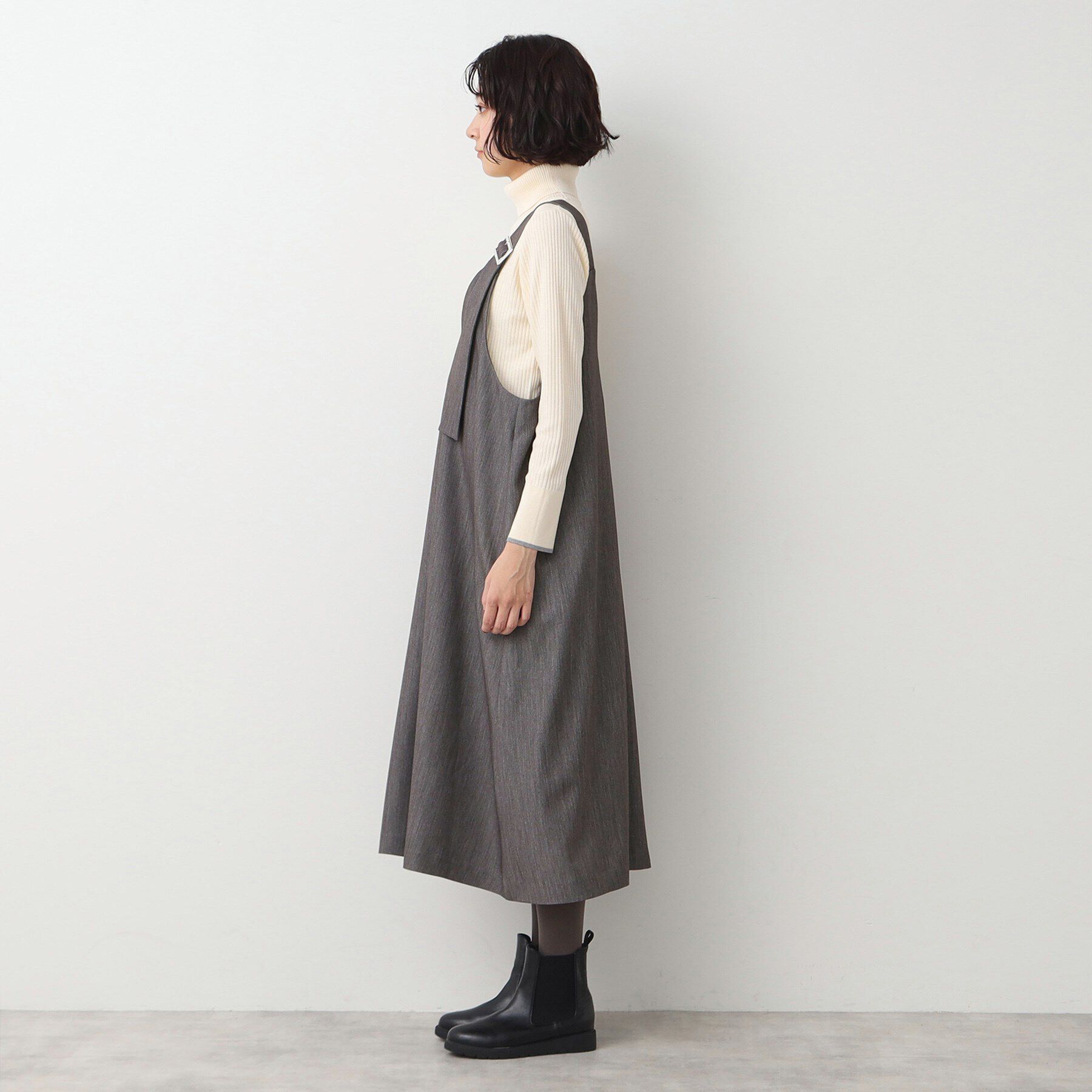 Dessin「【洗える】ベルト付きジャンパースカート」|ジャンパースカート|