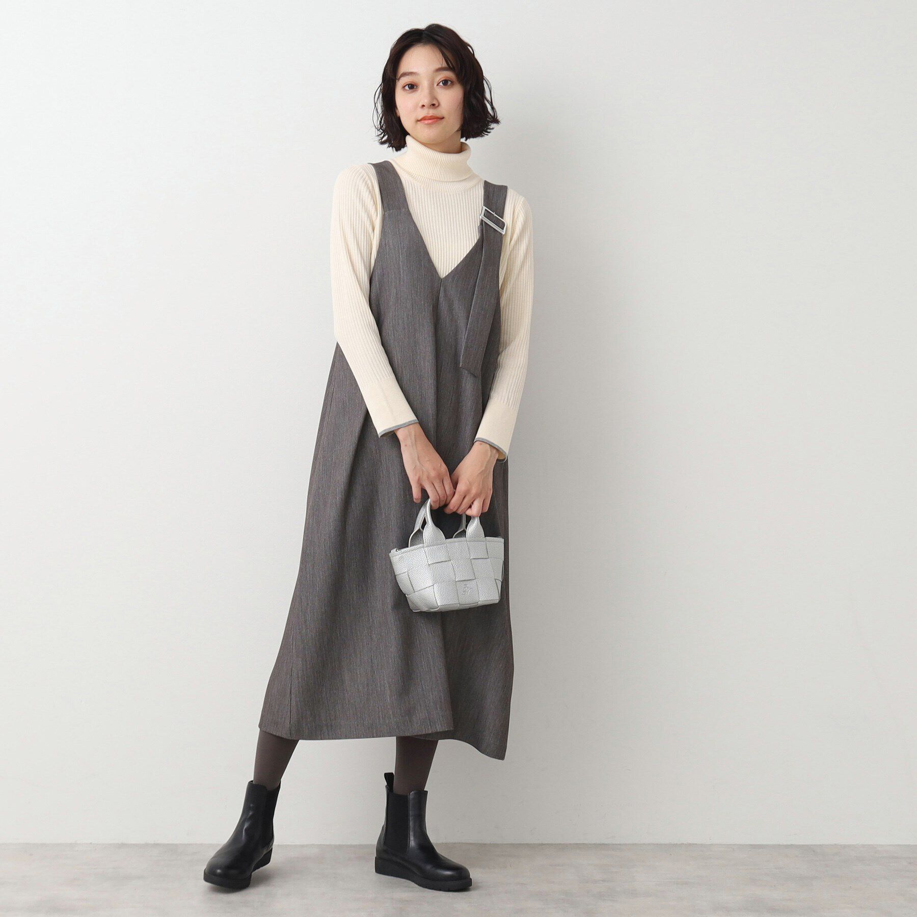 Dessin「【洗える】ベルト付きジャンパースカート」|ジャンパースカート|