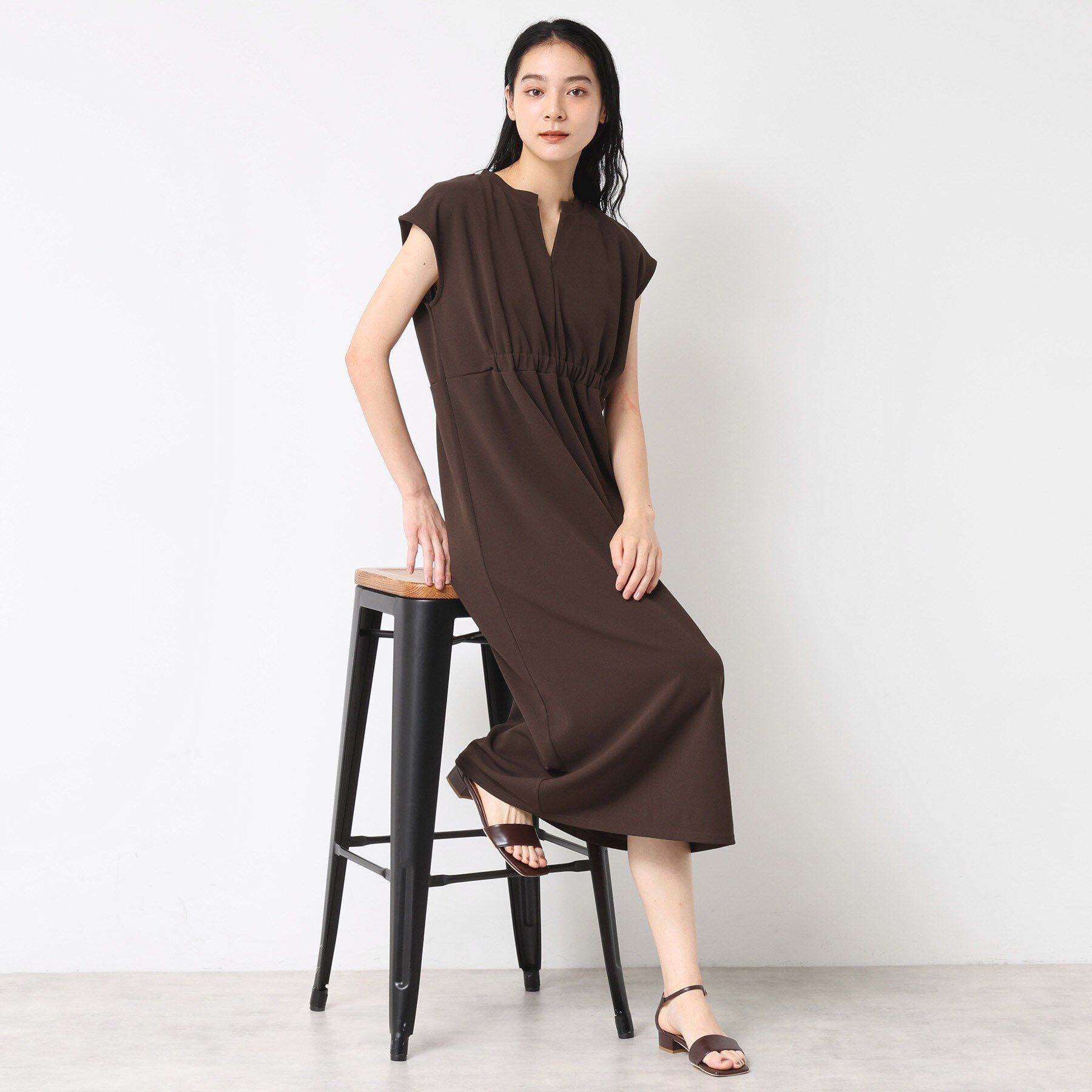 Dessin「【洗える】カットジョーゼットリラクシーワンピース」|ワンピース|