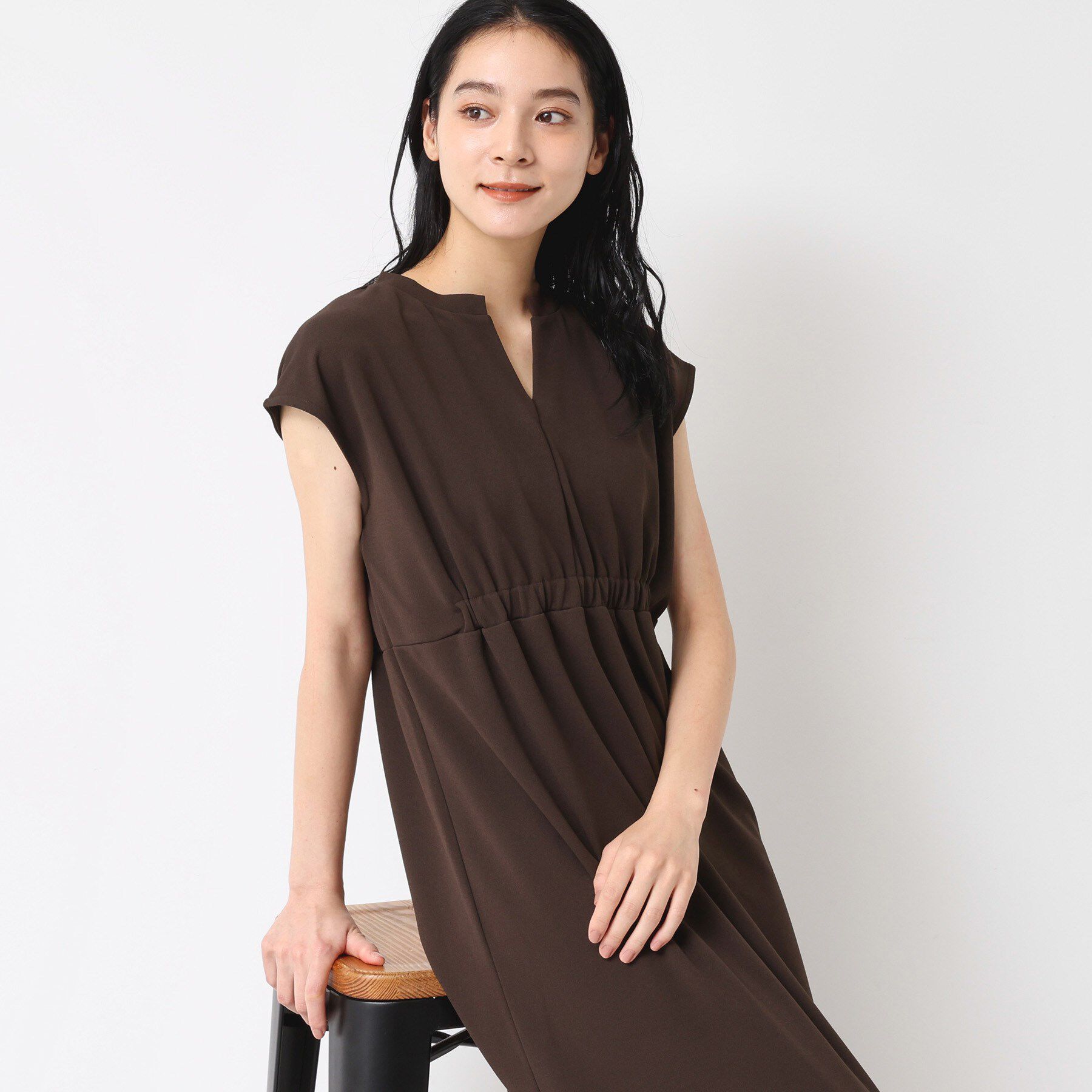 Dessin「【洗える】カットジョーゼットリラクシーワンピース」|ワンピース|