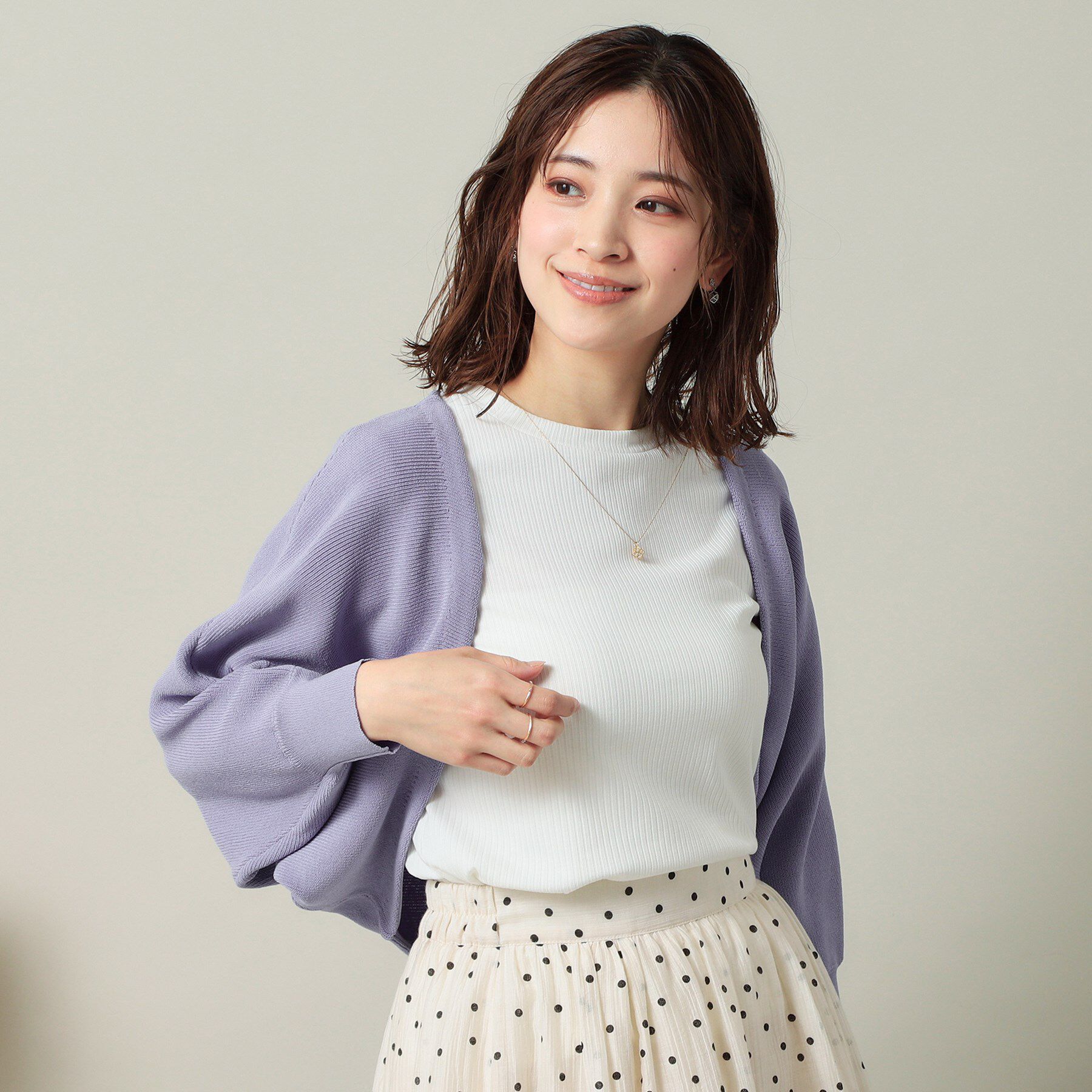 ITS&rsquo;DEMO「【UVケア／アンチピリング／手洗い可】ニットボレロ」|カーディガン|サックスブルー(09