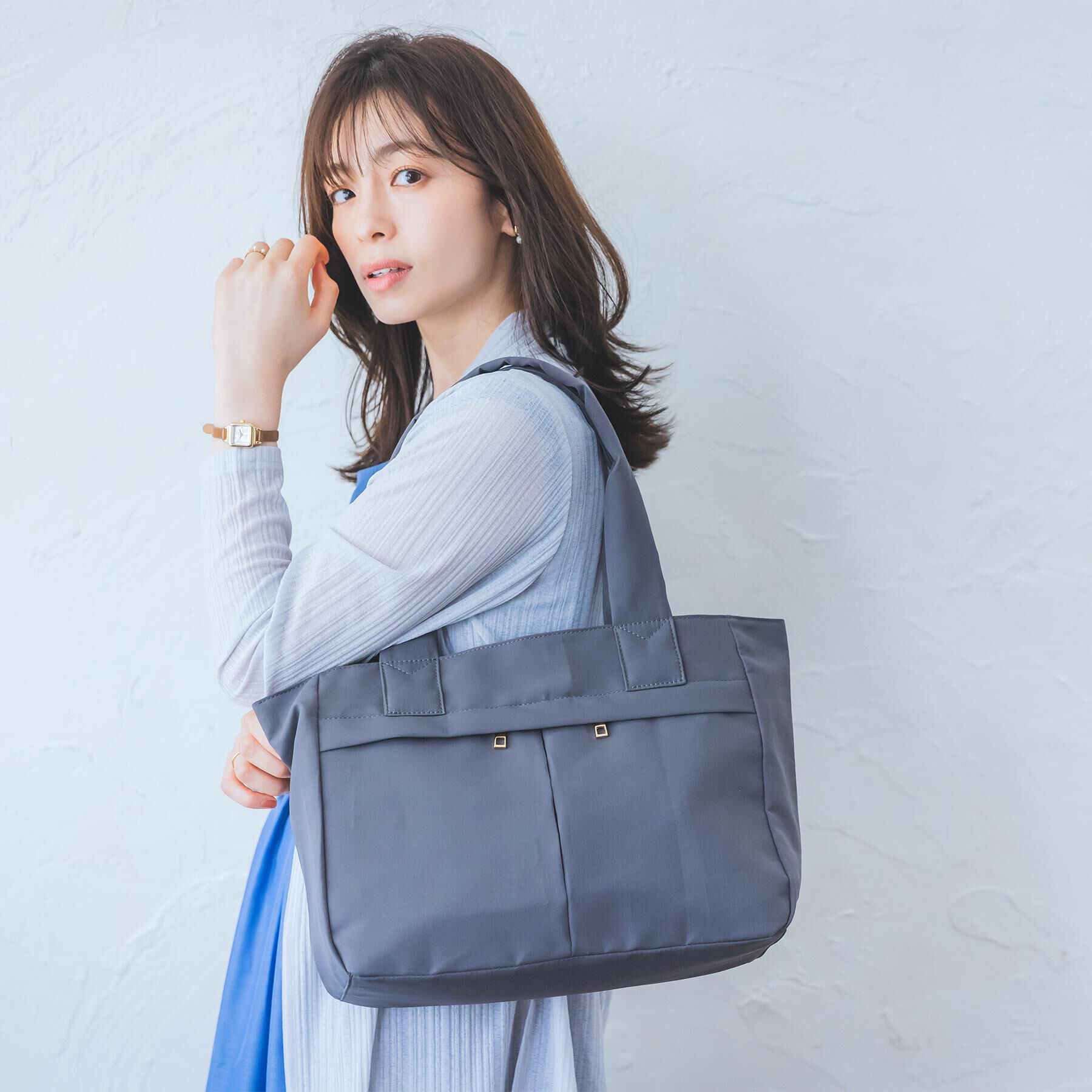 ITS&rsquo;DEMO「【A4対応／9ポケット】ふんわり軽量トート」|トートバッグ|