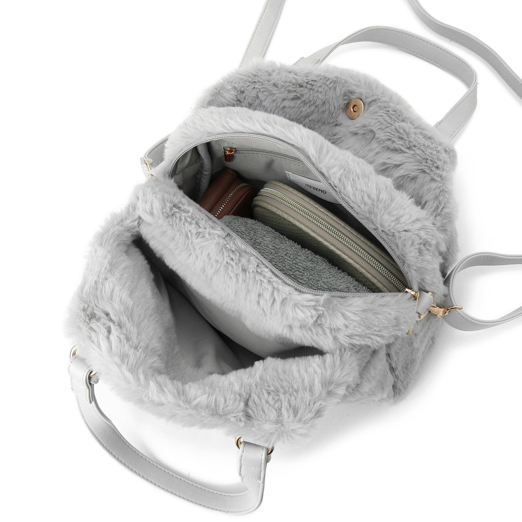 ITS&rsquo;DEMO「【2WAY】両あおりフェイクファートート」|トートバッグ|