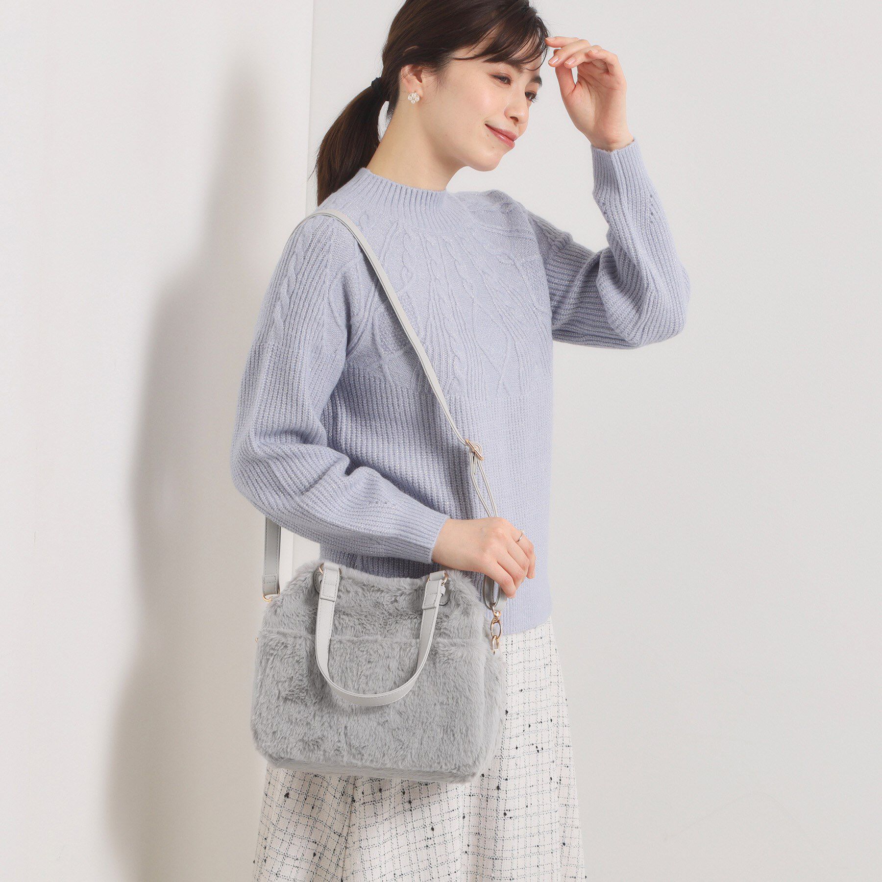 ITS&rsquo;DEMO「【2WAY】両あおりフェイクファートート」|トートバッグ|