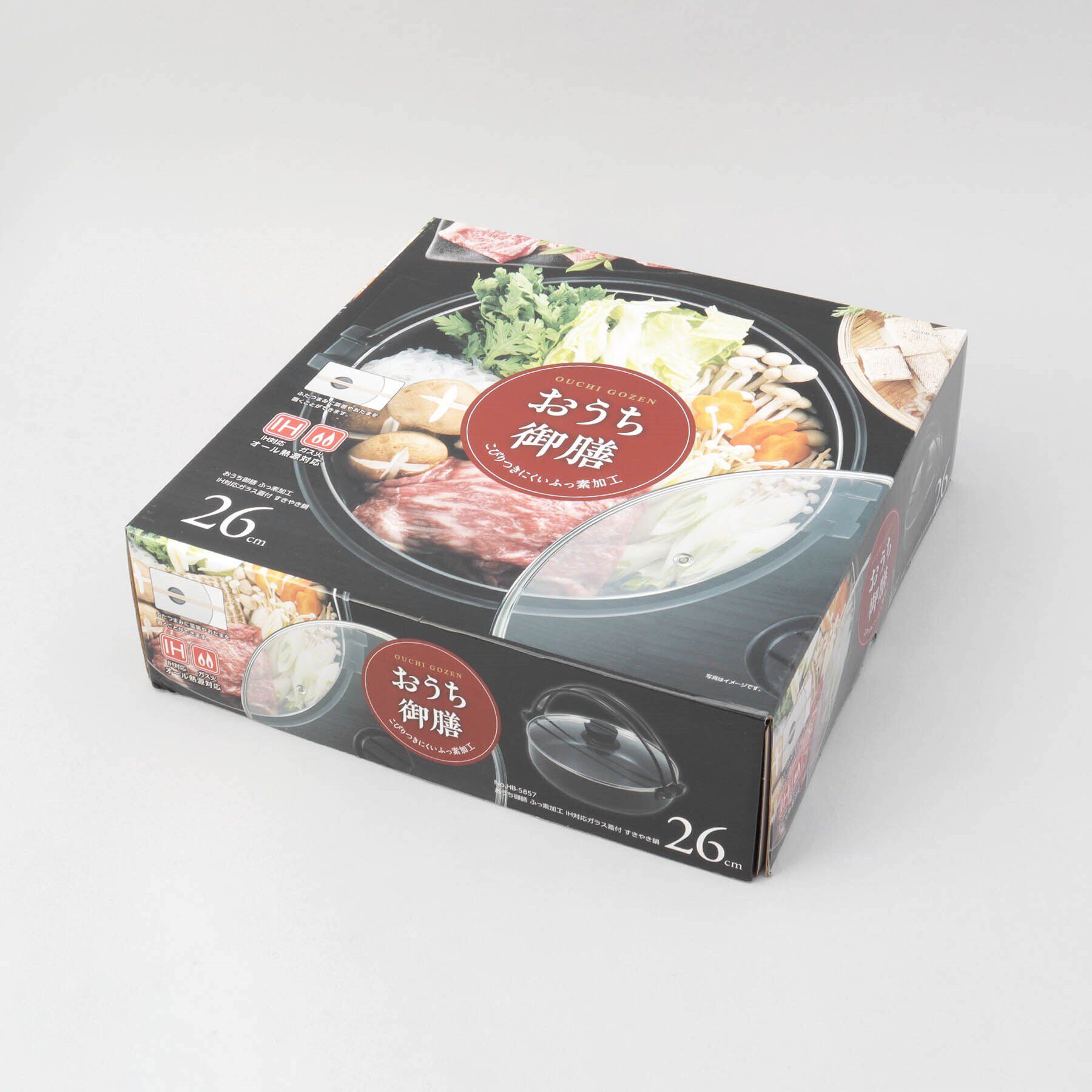 212 KITCHEN STORE「◆おうち御膳 ふっ素加工 IH対応 ガラス蓋付 すきやき鍋 26cm」|食器・キッチングッズ|