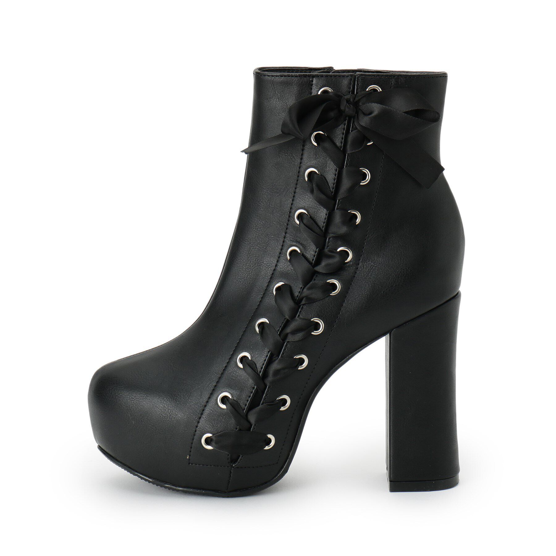 csT&P「サイド編上げ厚底ハイヒールブーツ」|ショートブーツ|