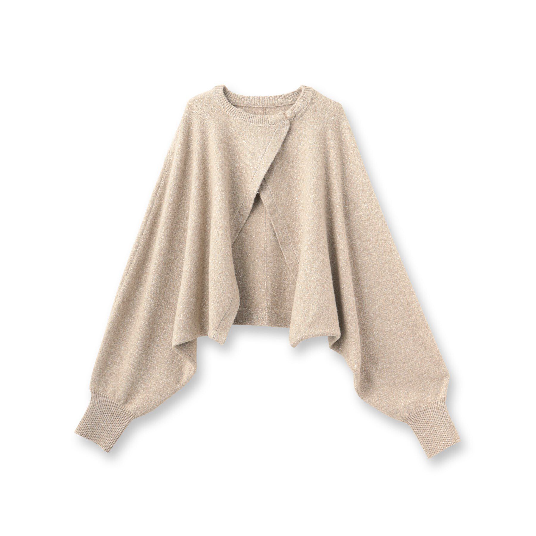 SunaUna「【チャイナパーツ／ラメ入り】ニットボレロ」|カーディガン|