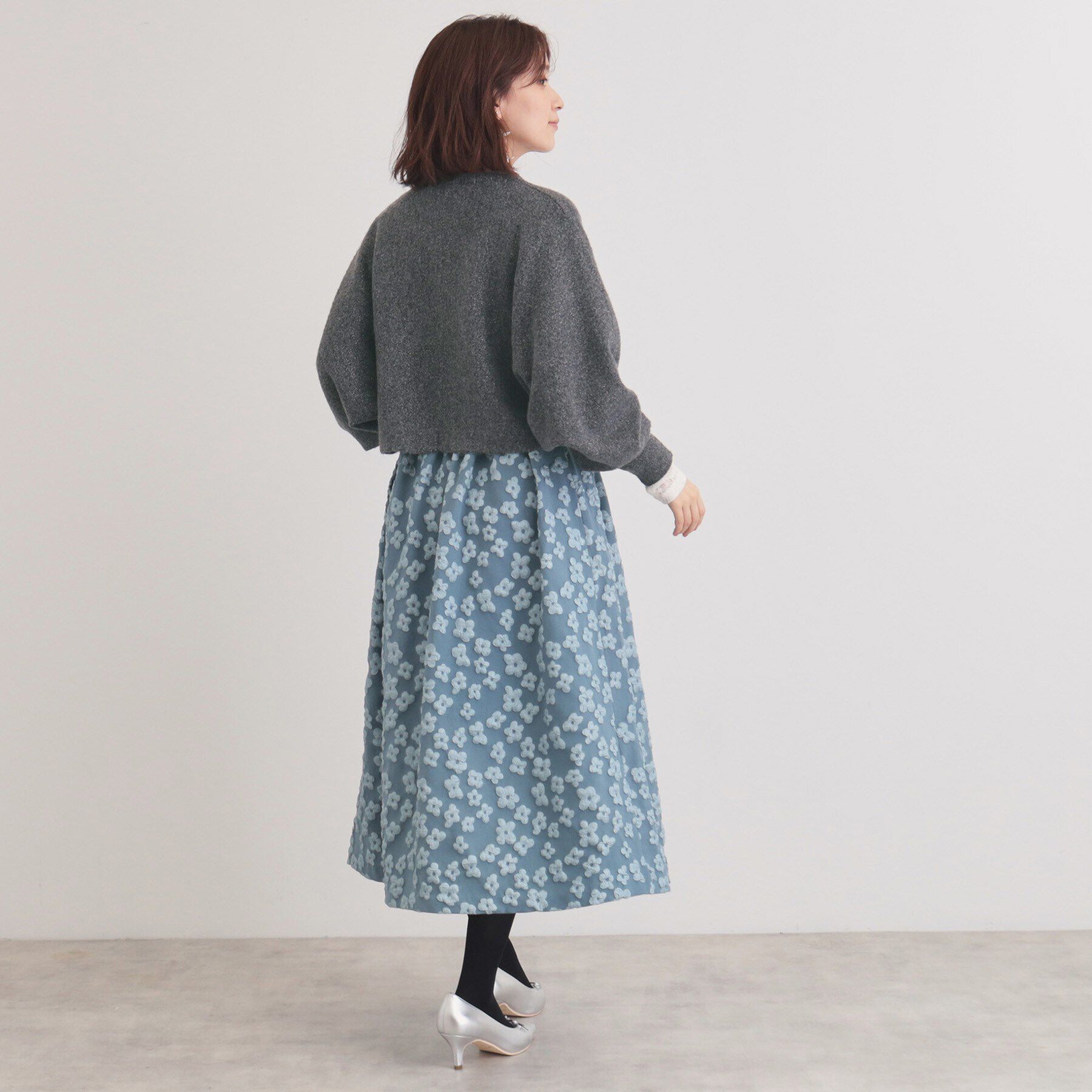 SunaUna「【チャイナパーツ／ラメ入り】ニットボレロ」|カーディガン|