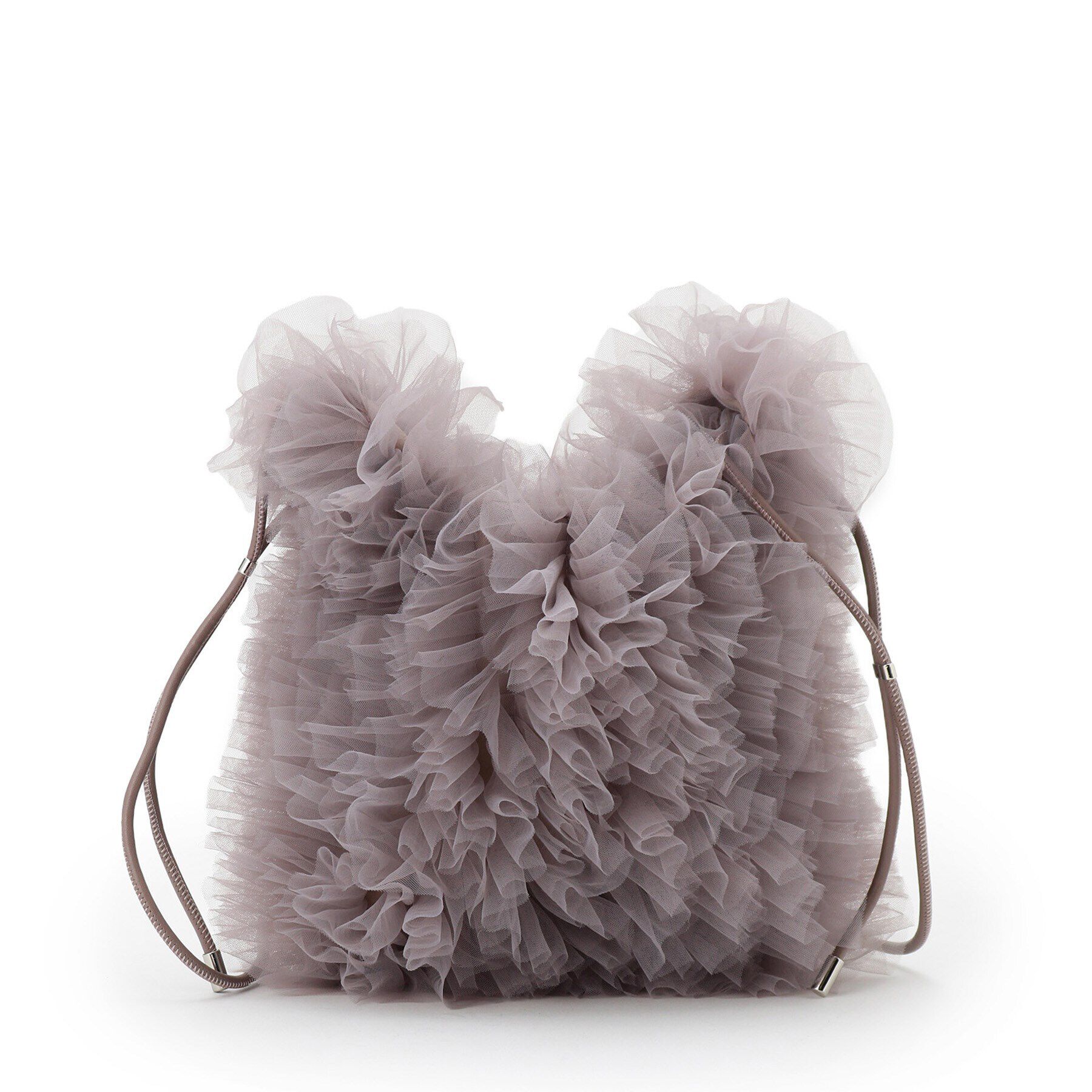 SunaUna「【トレンド／可愛い】チュールバッグ」|ショルダー・メッセンジャー|チャコールグレー(0