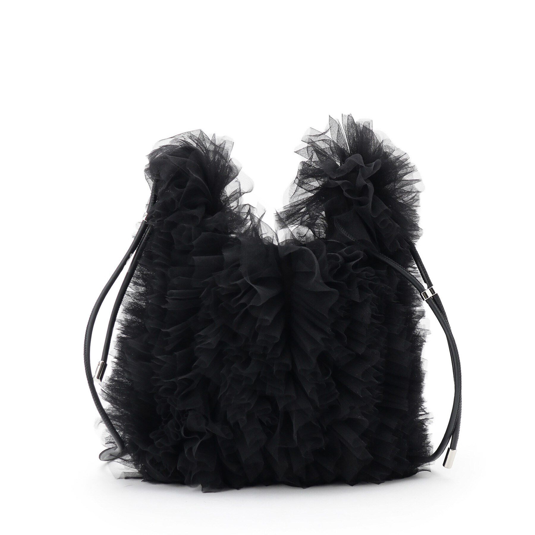 SunaUna「【トレンド／可愛い】チュールバッグ」|ショルダー・メッセンジャー|ブラック(019)