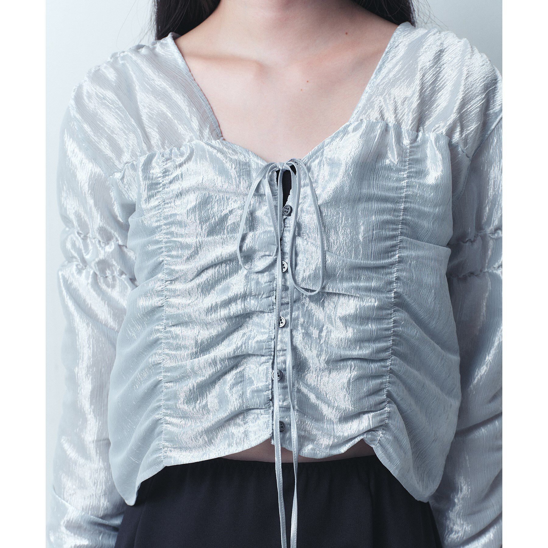 CODE A「gathered shiny blouse」|シャツ・ブラウス|