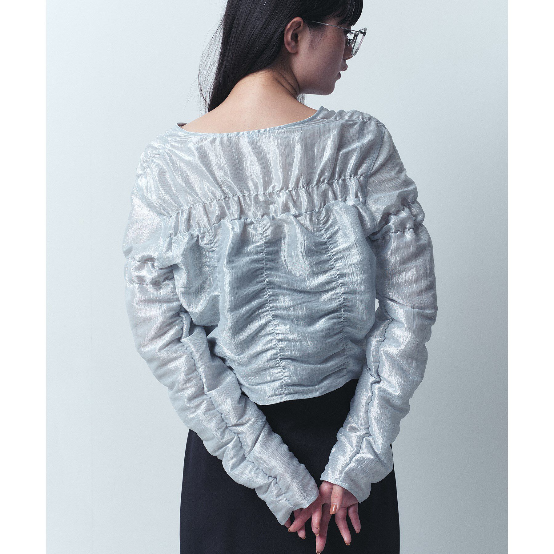 CODE A「gathered shiny blouse」|シャツ・ブラウス|