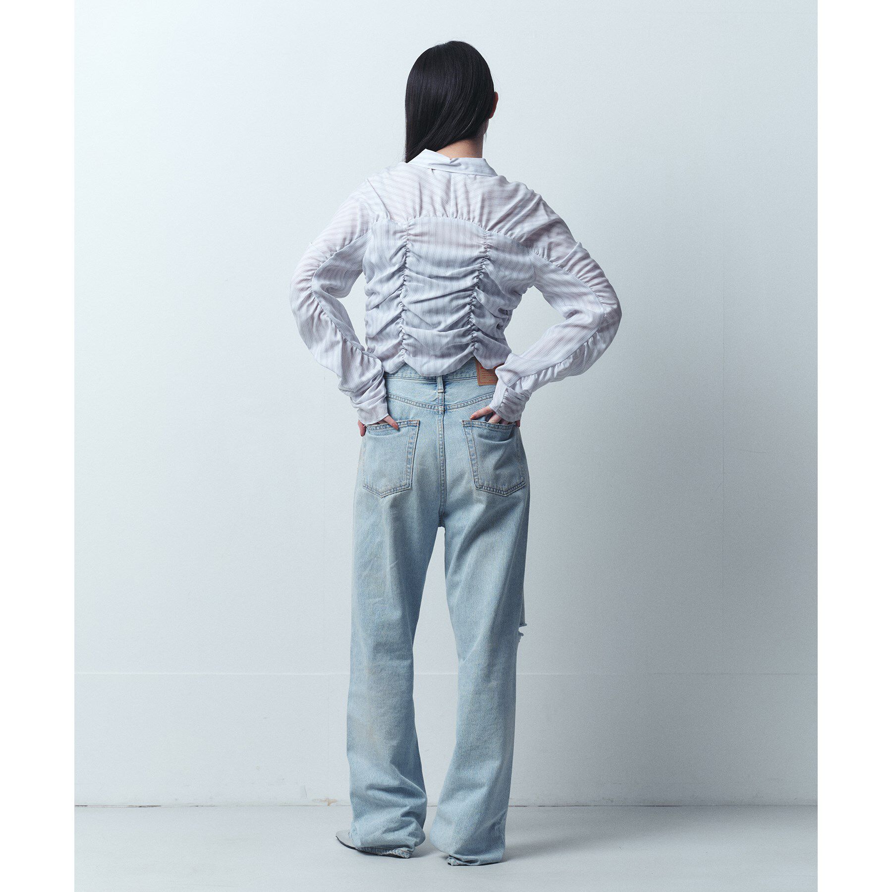 CODE A「Lyocell stripe blouse」|シャツ・ブラウス|