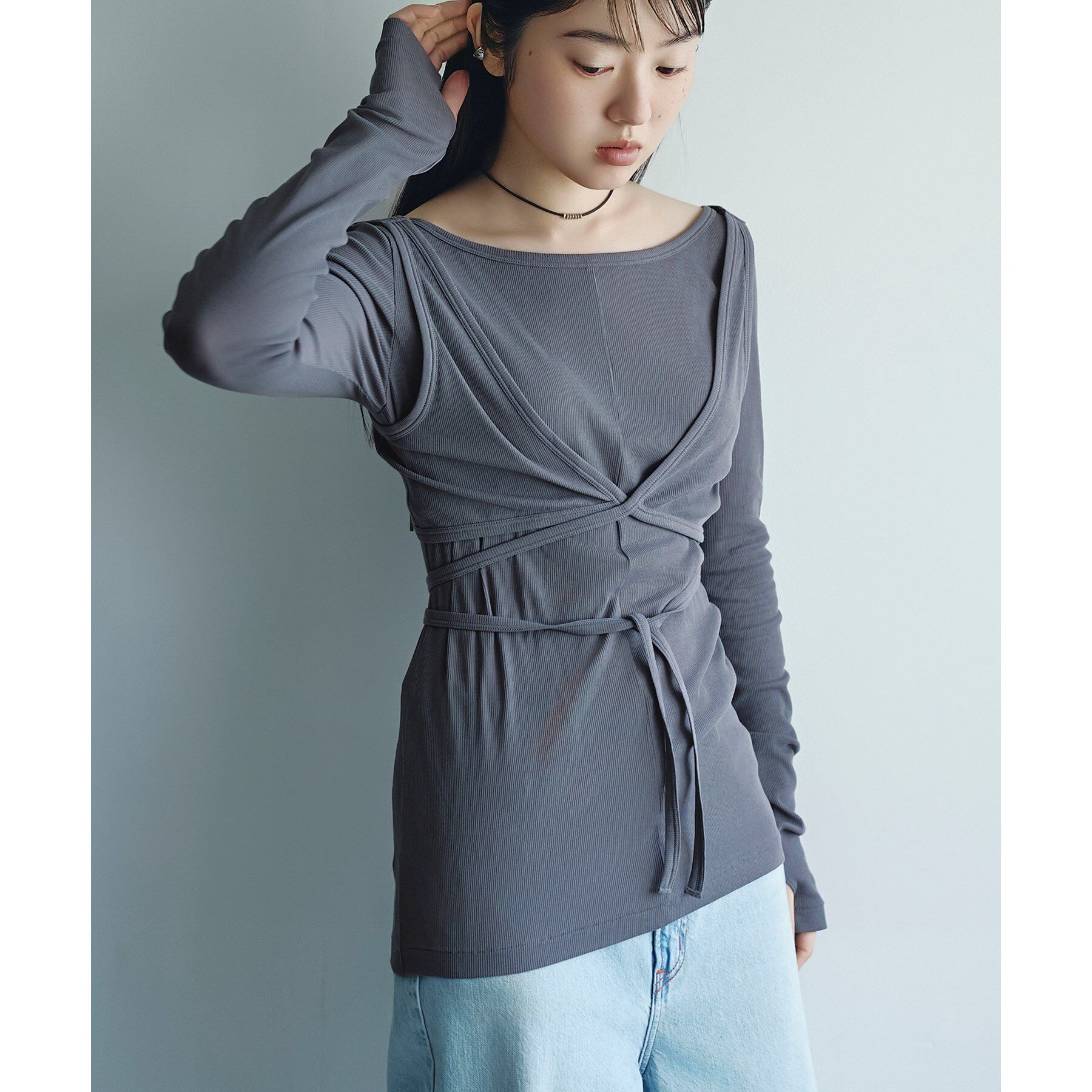 CODE A「bra top layered tee」|Tシャツ・カットソー|
