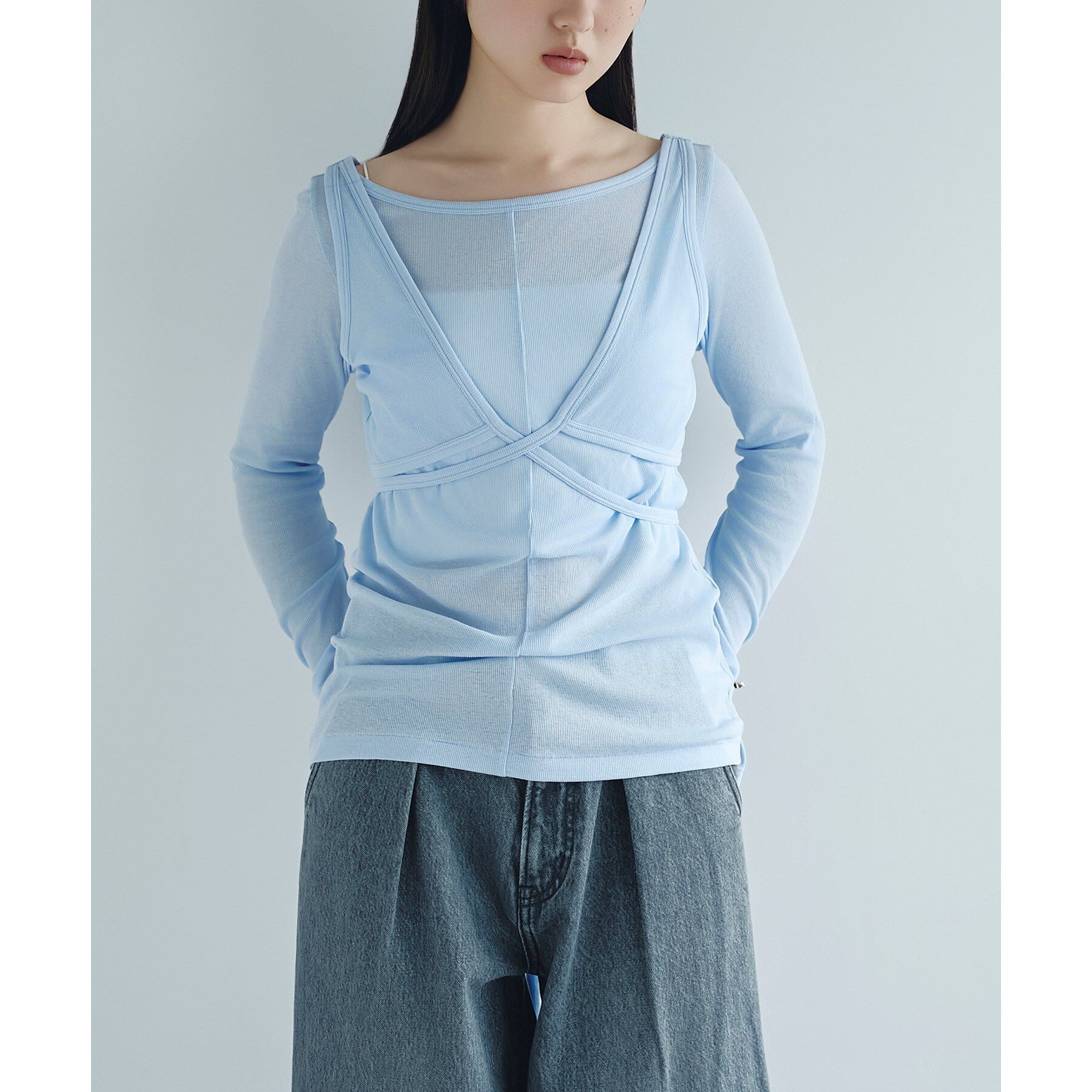 CODE A「bra top layered tee」|Tシャツ・カットソー|