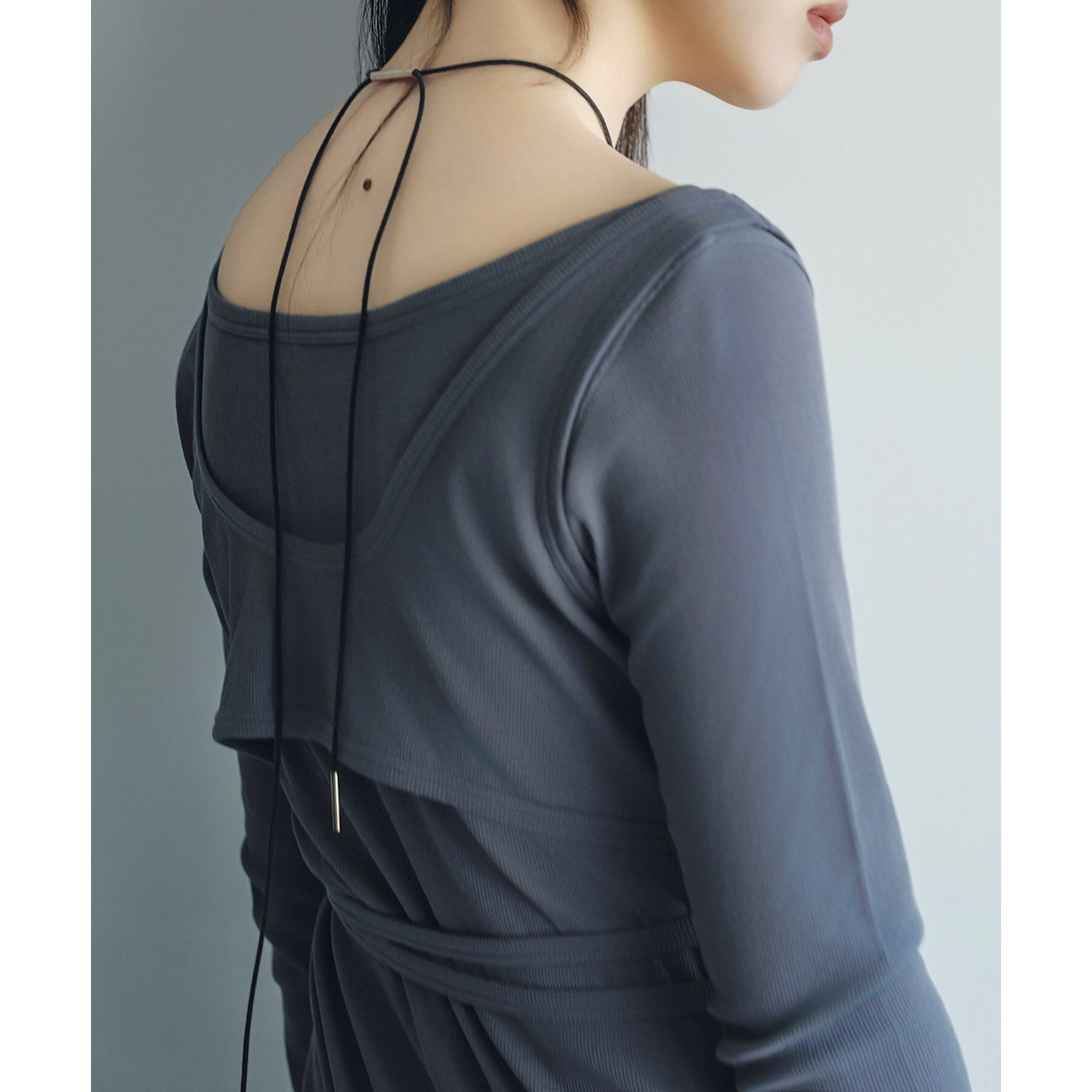 CODE A「bra top layered tee」|Tシャツ・カットソー|グレー(012)