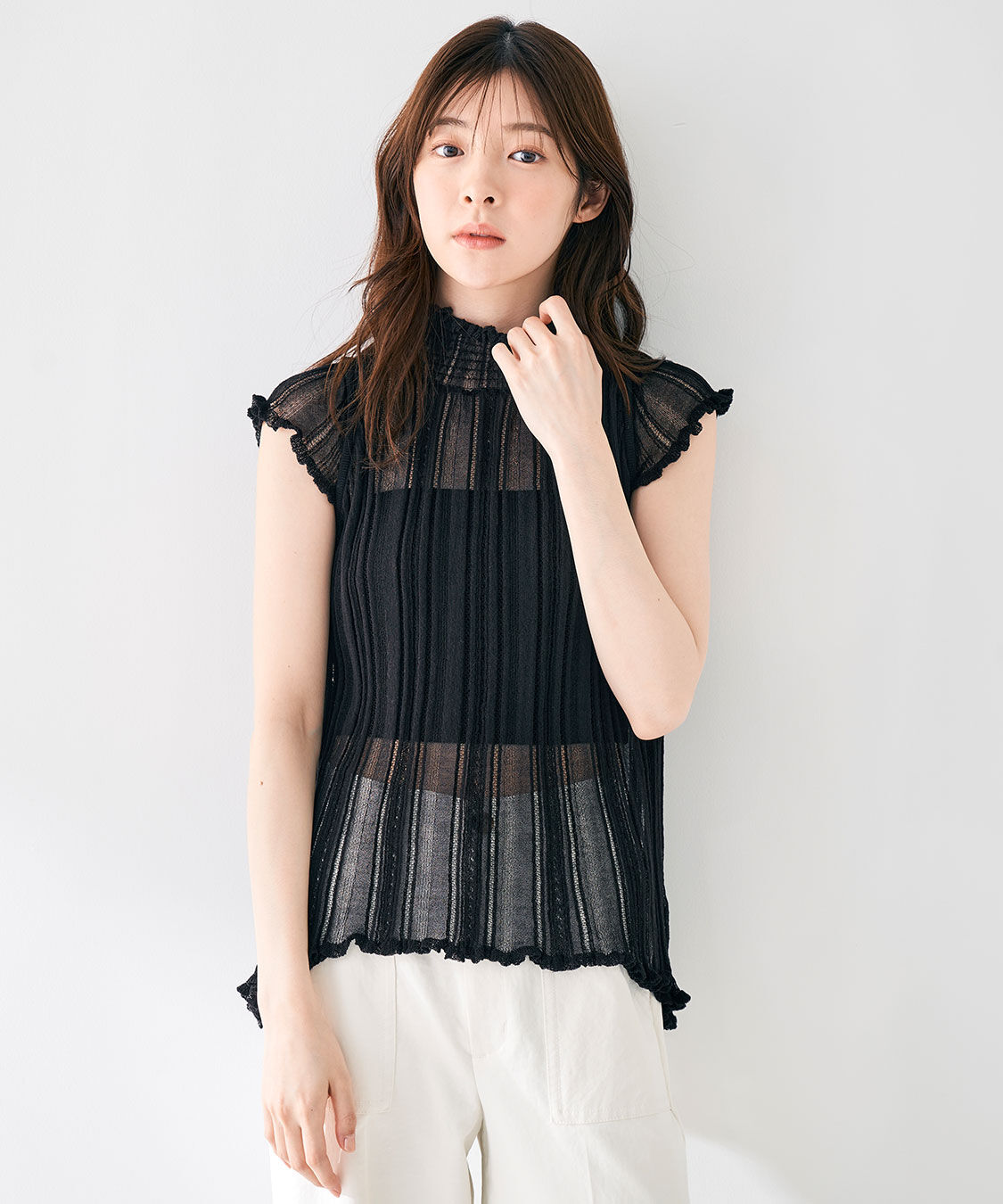 COCO DEAL「透かし編みニットチュニック」|ニット・セーター|