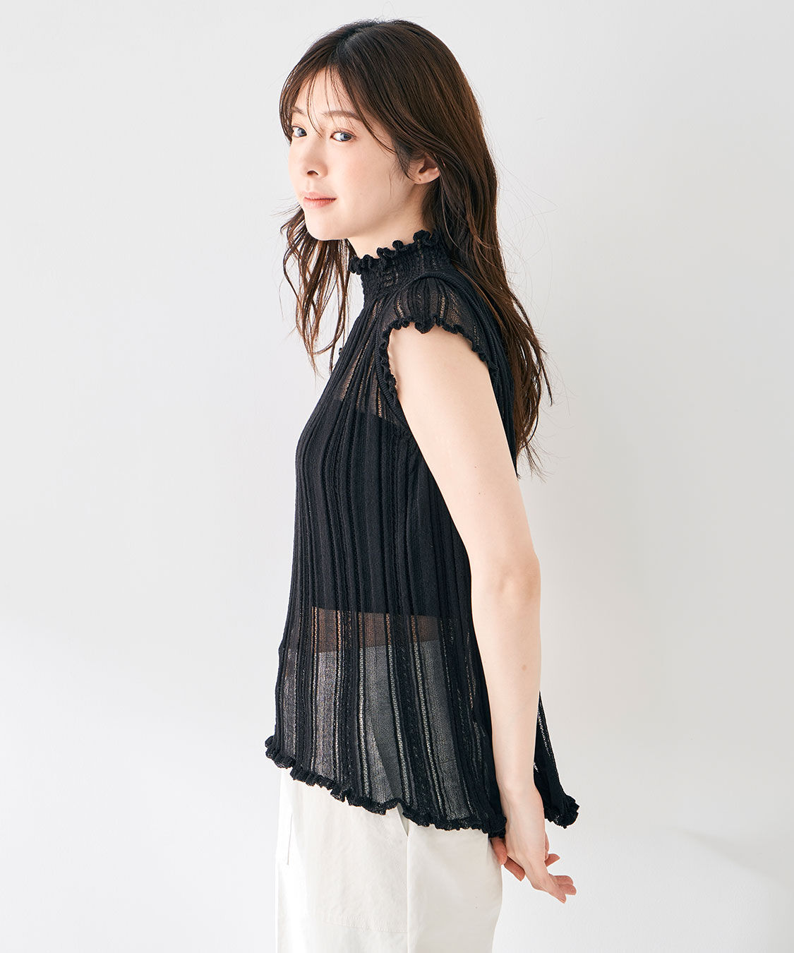 COCO DEAL「透かし編みニットチュニック」|ニット・セーター|