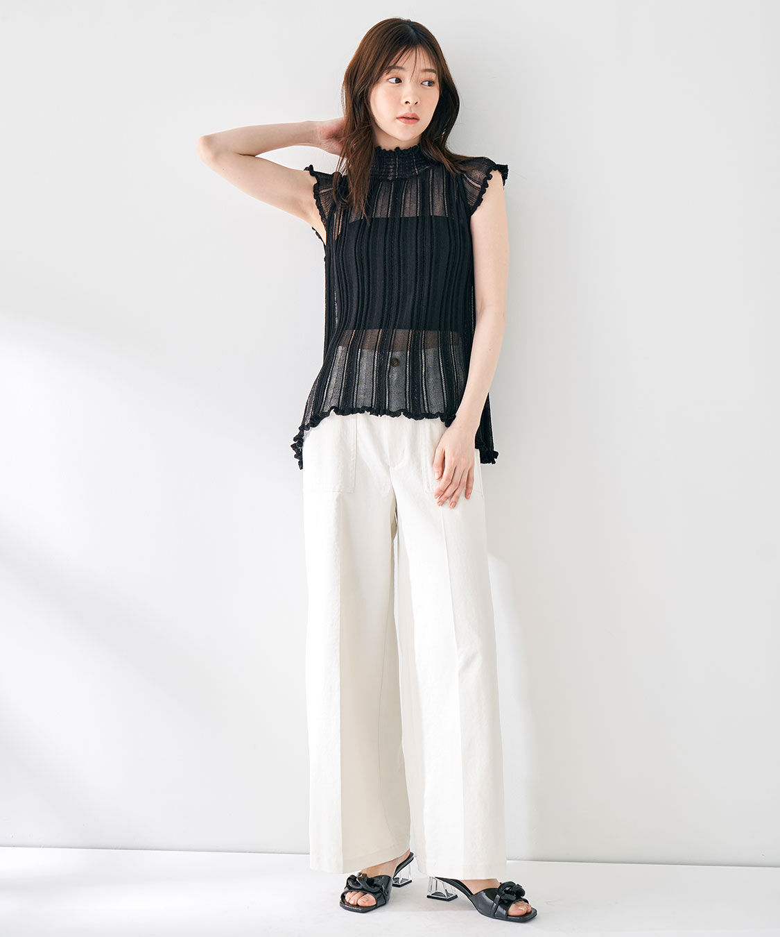 COCO DEAL「透かし編みニットチュニック」|ニット・セーター|