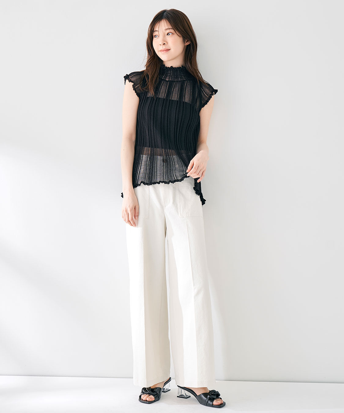 COCO DEAL「透かし編みニットチュニック」|ニット・セーター|