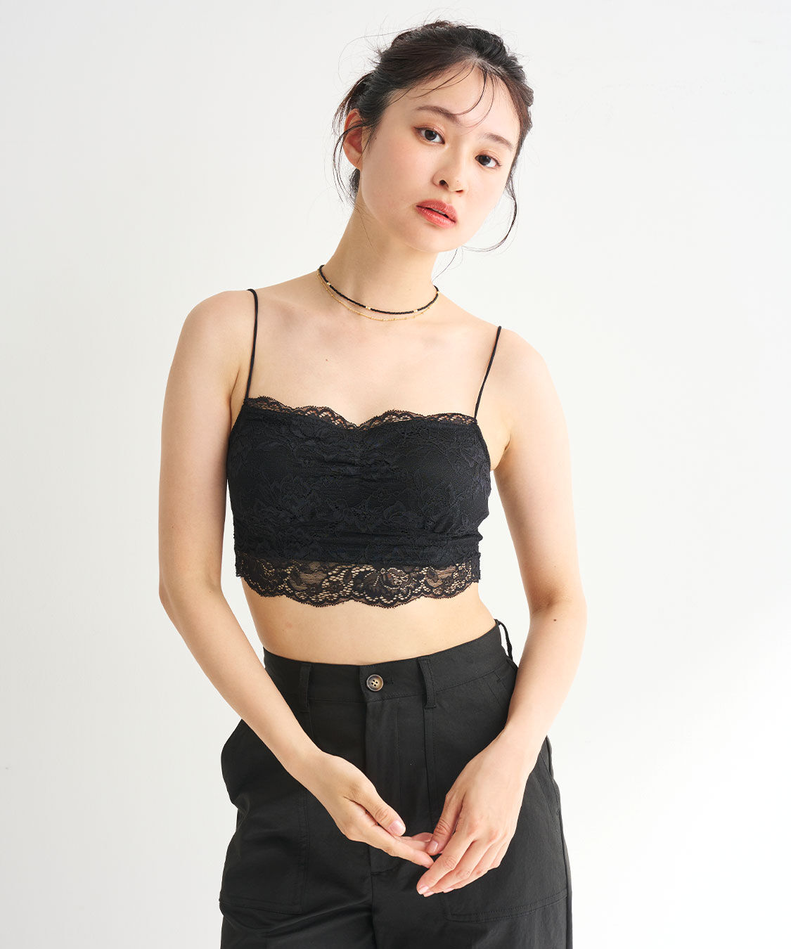 COCO DEAL「レースキャミカップ付きインナー」|インナー|ブラック