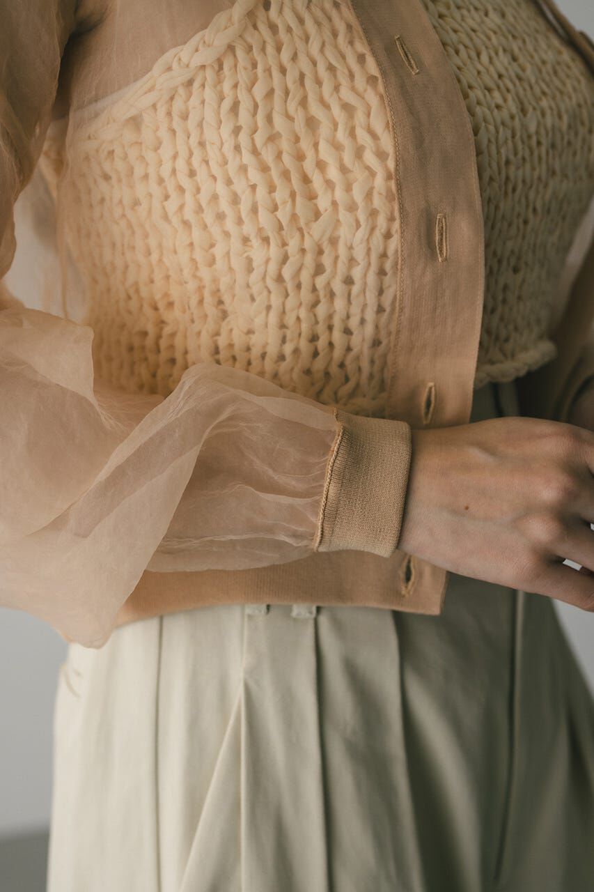 STYLEMIXER「シアーコンビネーションカーディガン」|カーディガン|