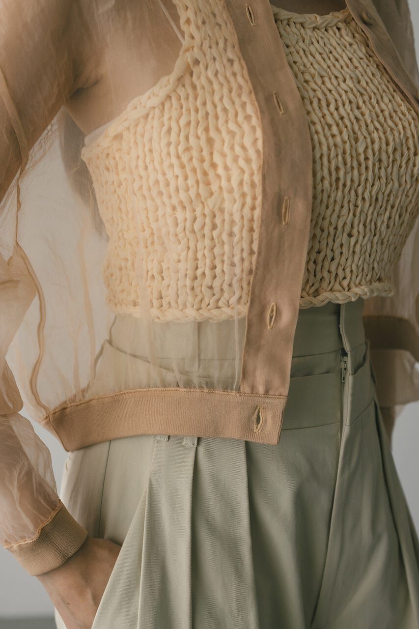 STYLEMIXER「シアーコンビネーションカーディガン」|カーディガン|