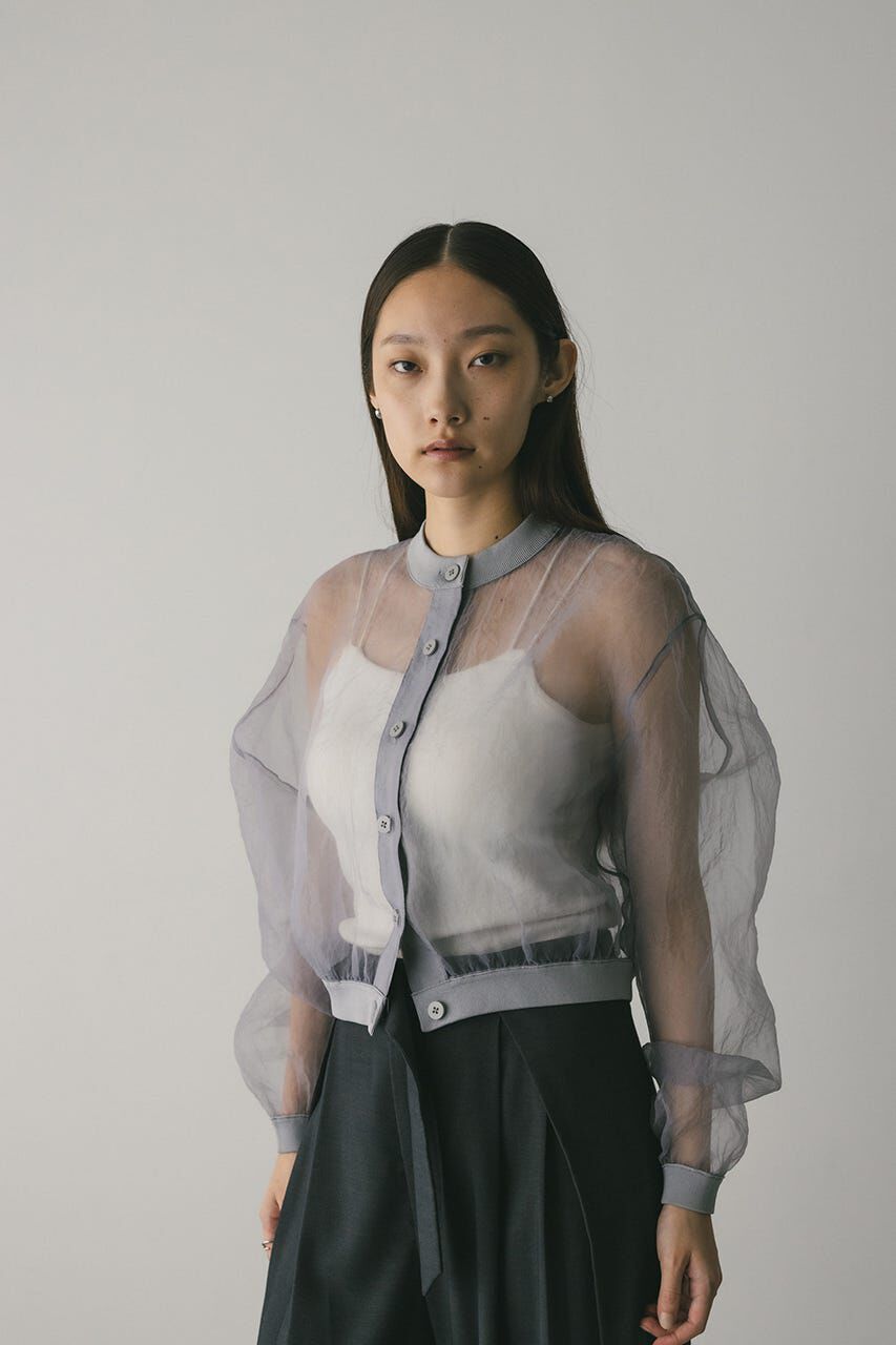 STYLEMIXER「シアーコンビネーションカーディガン」|カーディガン|GRY