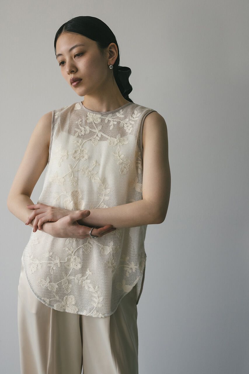 STYLEMIXER「2WAYラティスレースリボントップ」|タンクトップ|