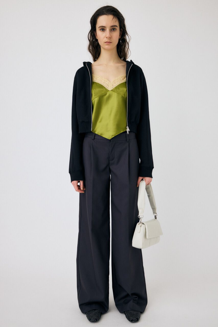 MOUSSY「ZIP UP COMPACT フーディ」|Tシャツ・カットソー|BLK