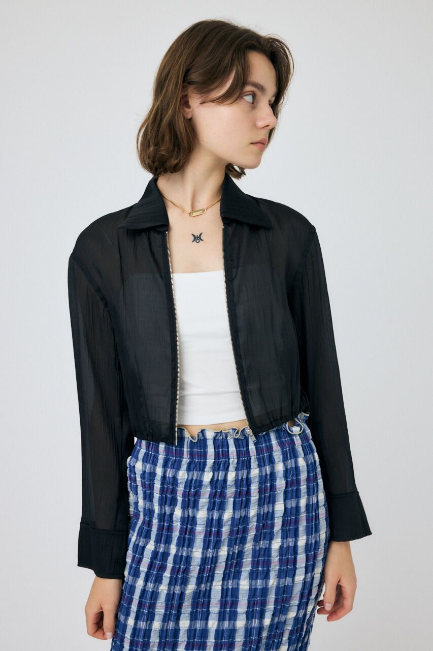 MOUSSY「SHEER CROPPED ジャケット」|シャツ・ブラウス|