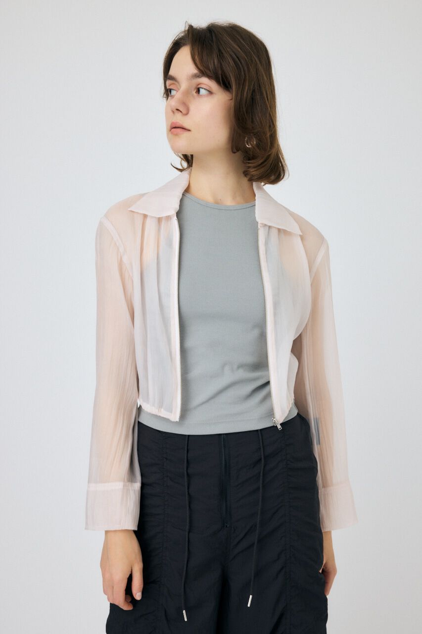 MOUSSY「SHEER CROPPED ジャケット」|シャツ・ブラウス|
