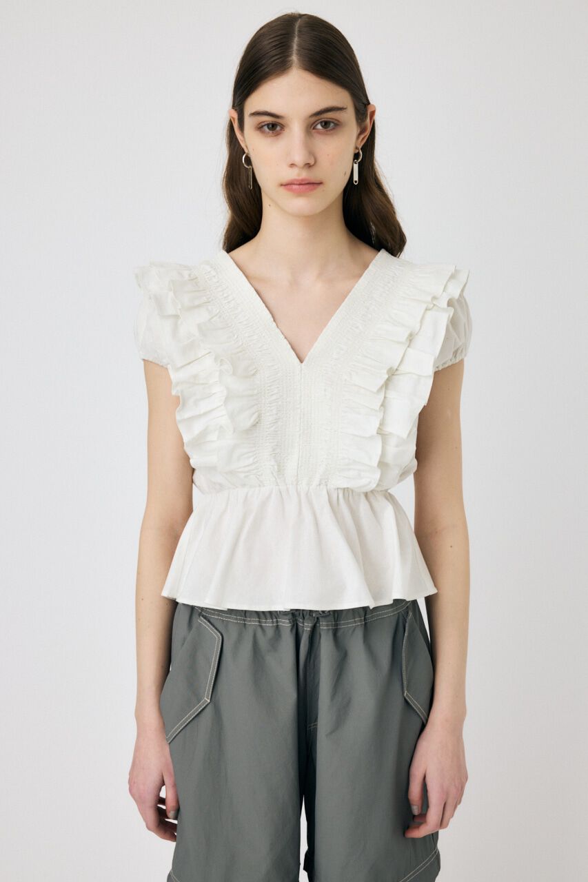 MOUSSY「SHOULDER フリルブラウス」|シャツ・ブラウス|