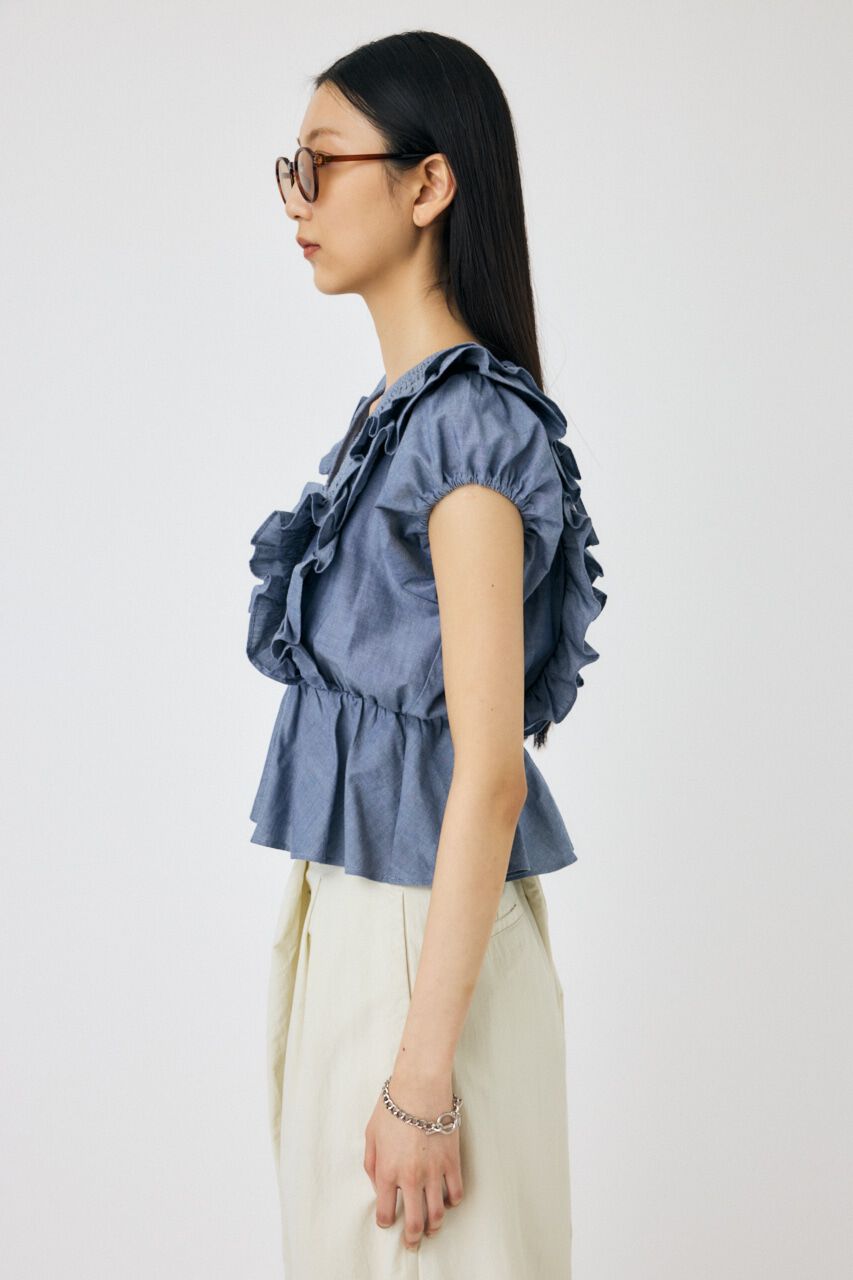 MOUSSY「SHOULDER フリルブラウス」|シャツ・ブラウス|