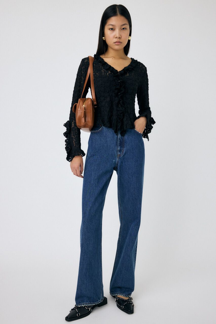 MOUSSY「CUT LACE RUFFLE ブラウス」|Tシャツ・カットソー|