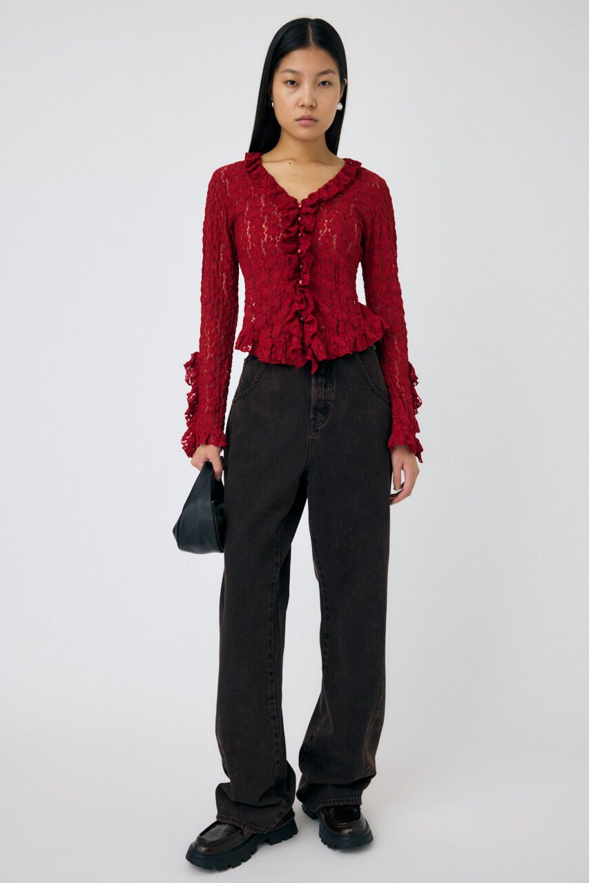 MOUSSY「CUT LACE RUFFLE ブラウス」|Tシャツ・カットソー|