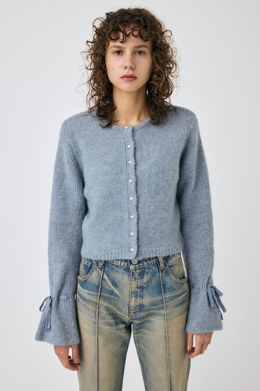 MOUSSY「F/PEARL BUTTON カーディガン」|カーディガン|