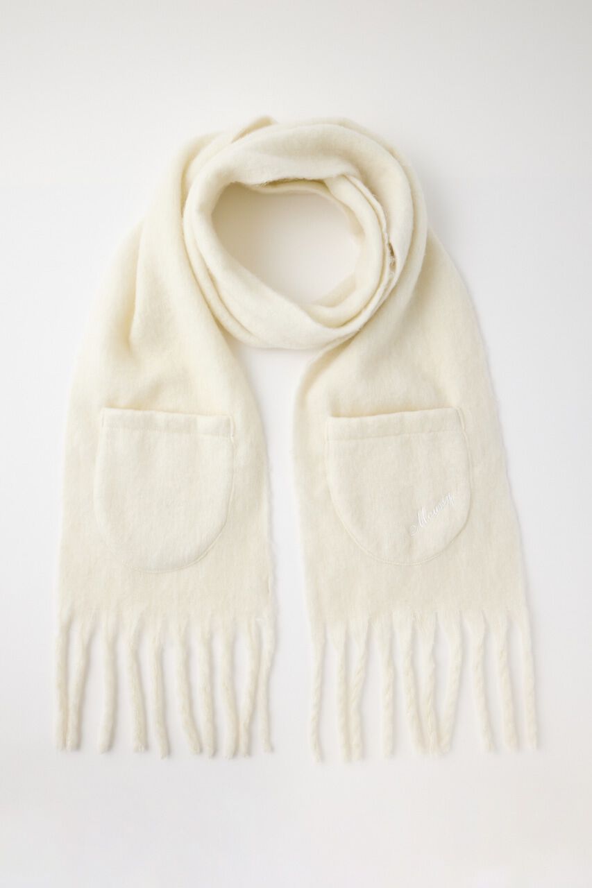 MOUSSY「POCKET KNIT WIDE スカーフ」|その他|O/WHT1