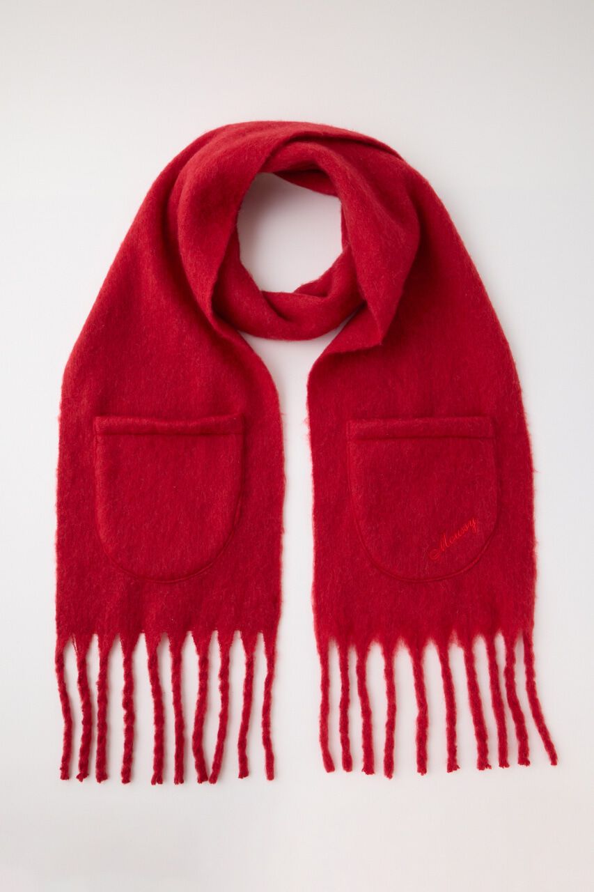 MOUSSY「POCKET KNIT WIDE スカーフ」|その他|RED