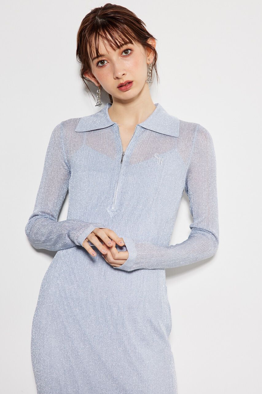 rienda「フロントジップSR Knit OP」|ワンピース|