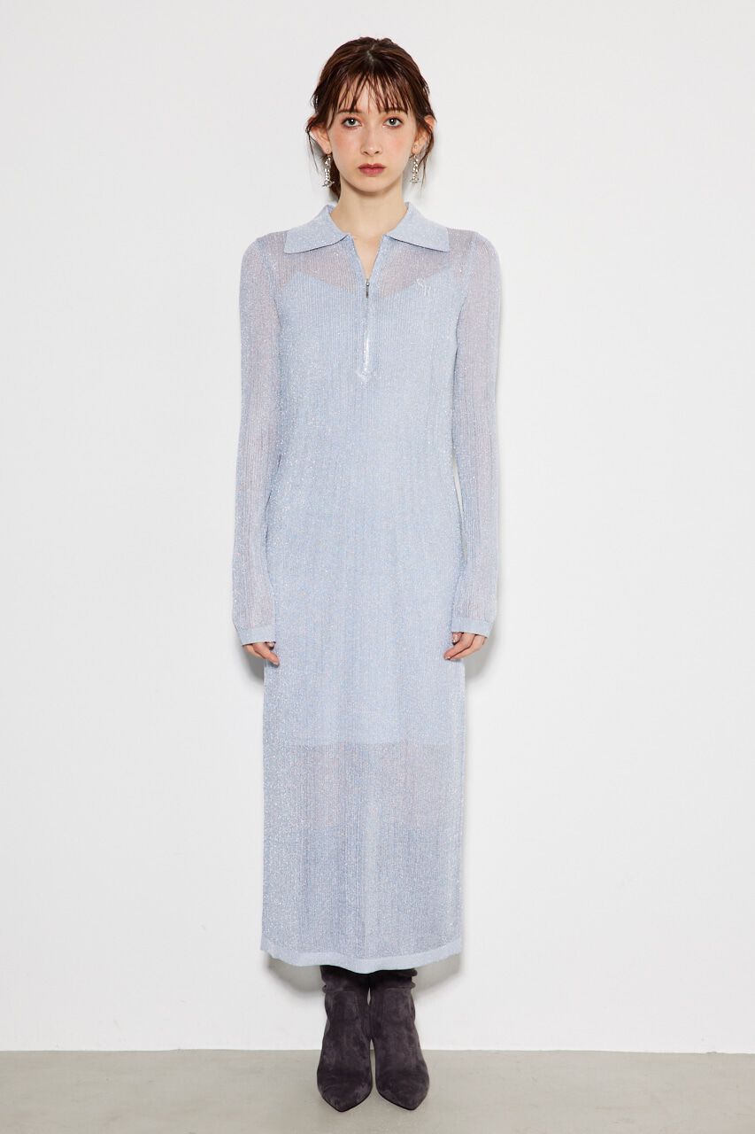 rienda「フロントジップSR Knit OP」|ワンピース|