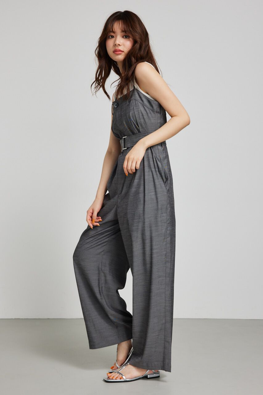 rienda「タックベアストレートロンパース」|その他|GRY